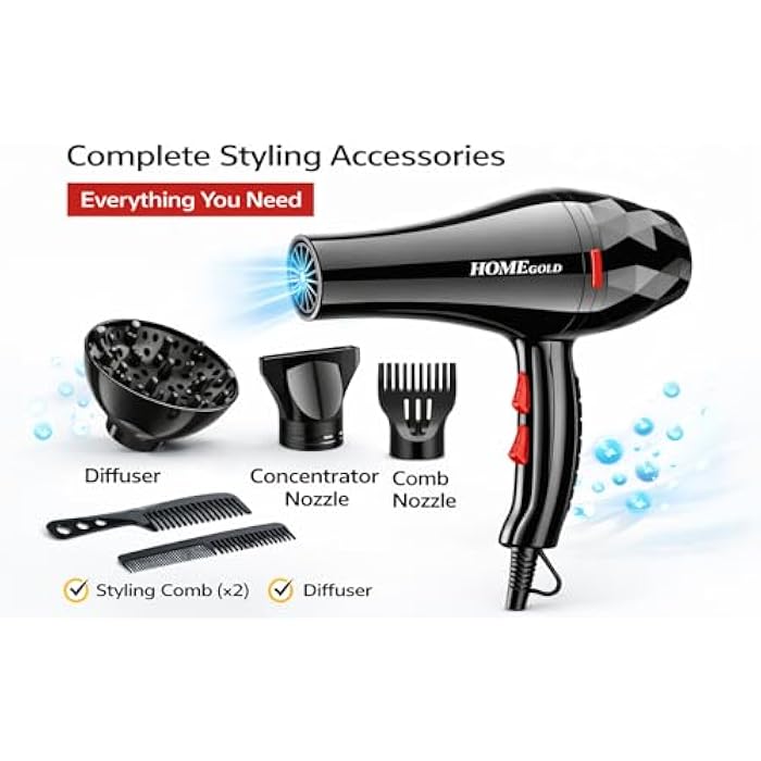 HG-683 5 in 1 Hair Dryer 4000W Multi Settings with Ionic Technology and Overheat Protection - Image 2